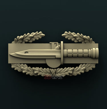 COMBAT ACTION BADGE 3D STL 3DWave